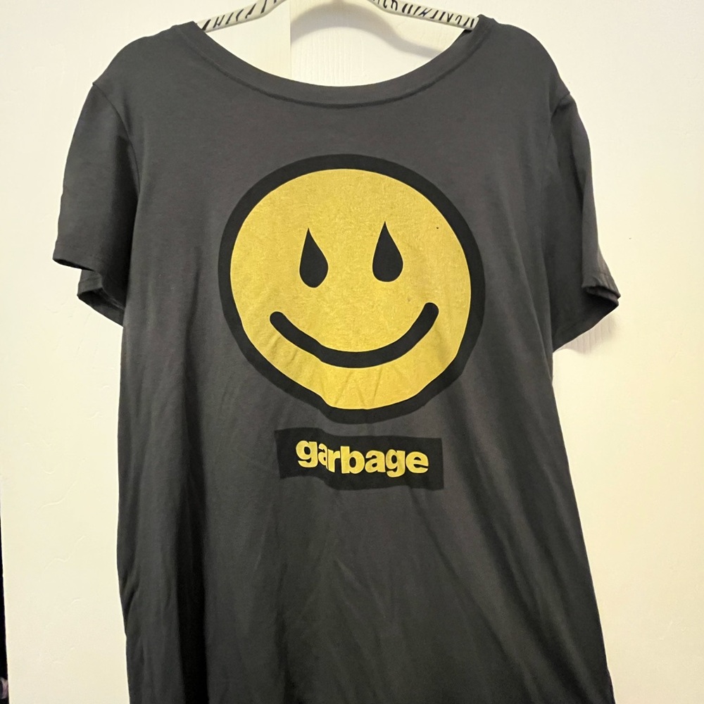 Torrid Garbage Band Tee with Yellow Smiley Graphic